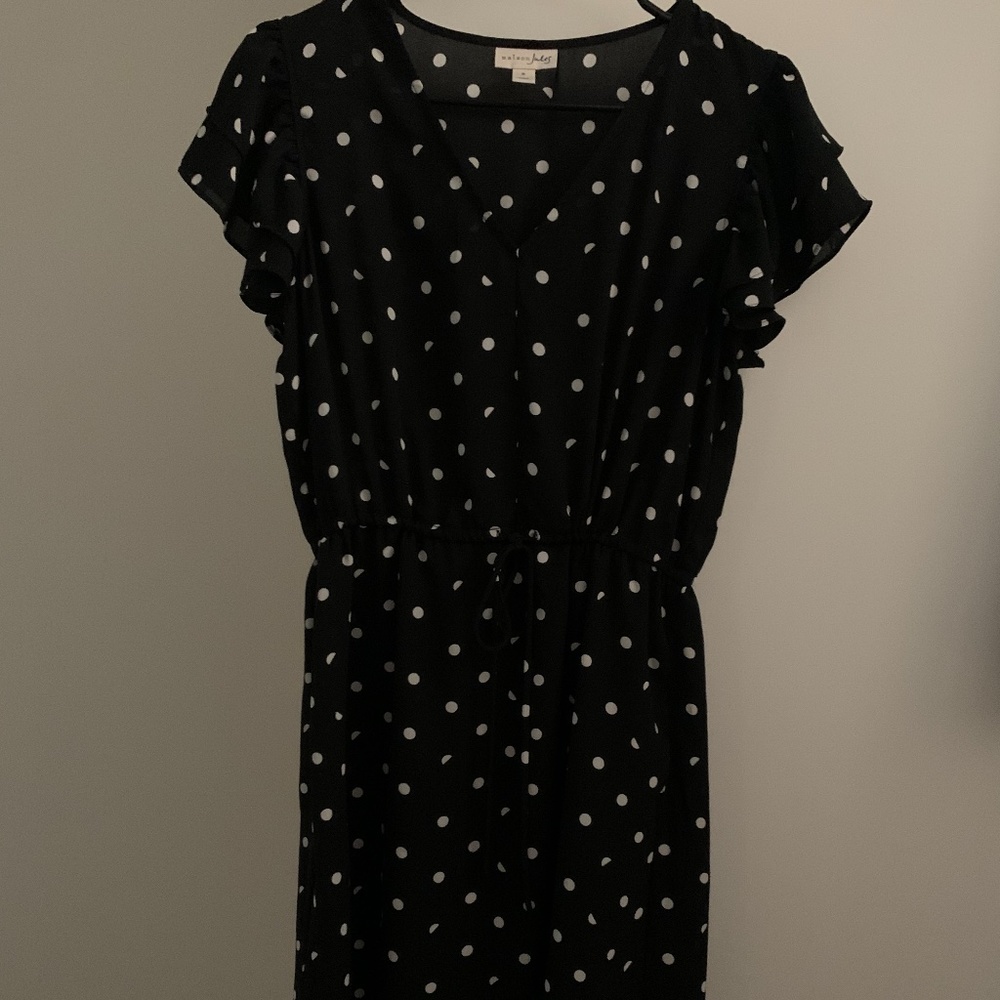 Maison Jules Black dress layered sleeves
